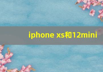 iphone xs和12mini